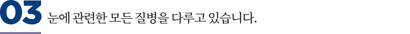 눈에 관련한 모든 질병을 다루고 있습니다.